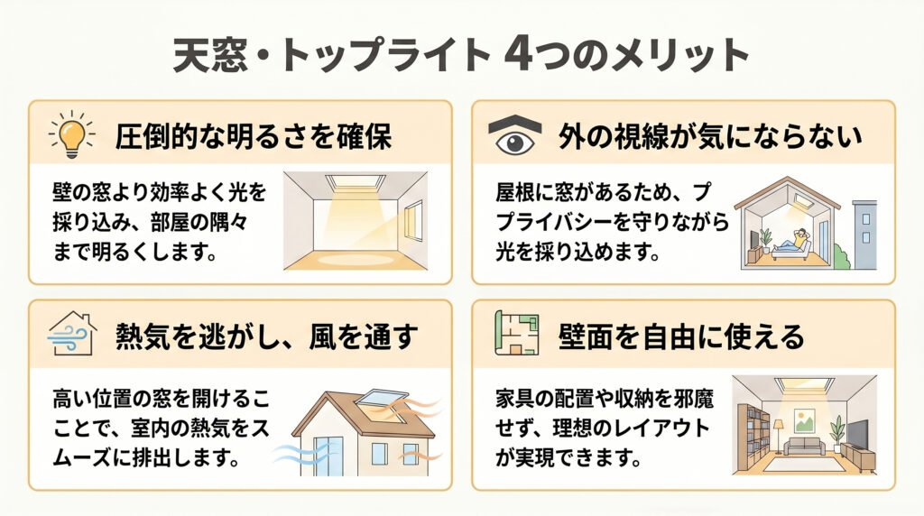 天窓・トップライト4つのメリット
