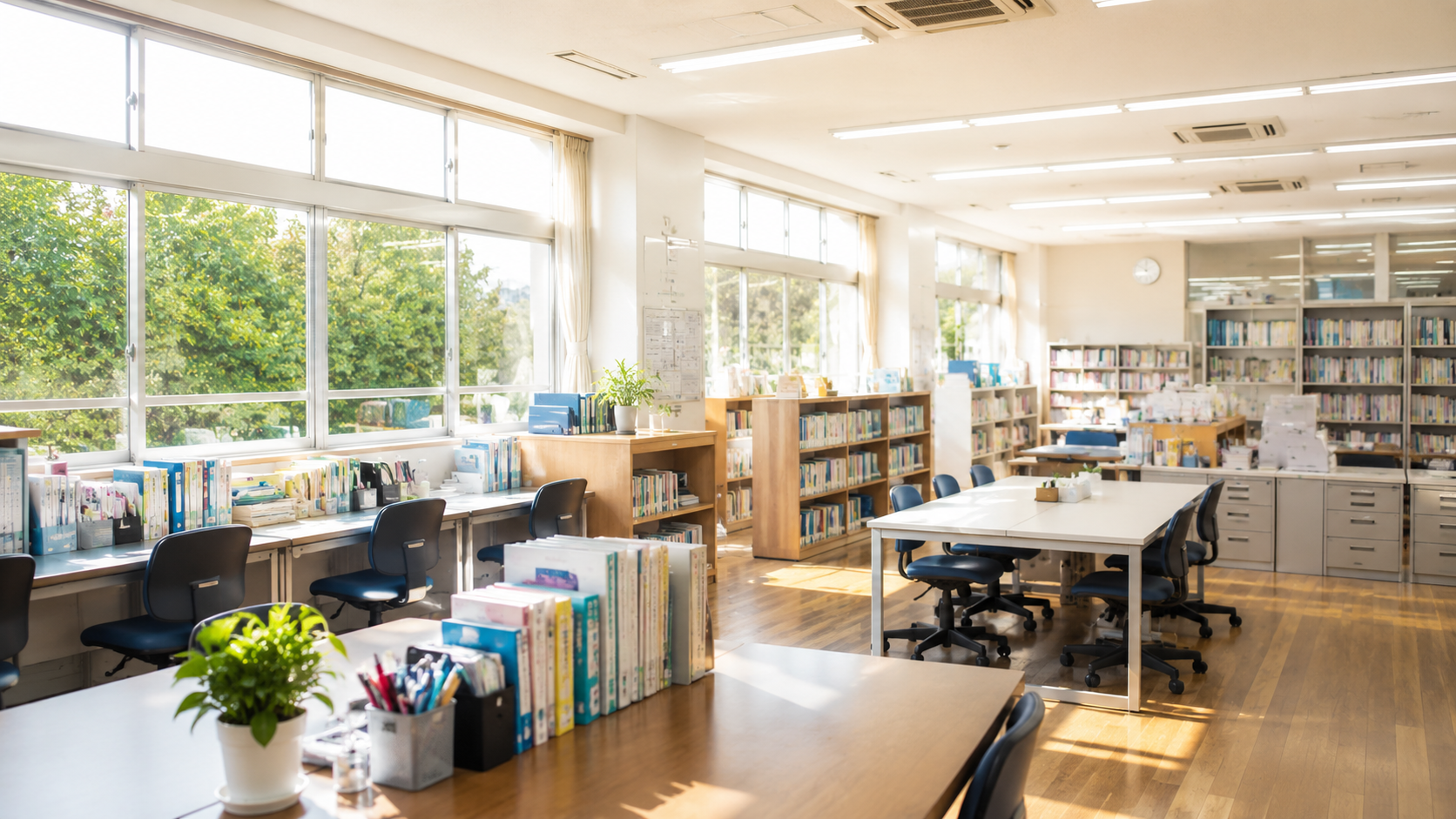 学校・教育施設の窓リノベーション 職員室と図書室の快適性改善