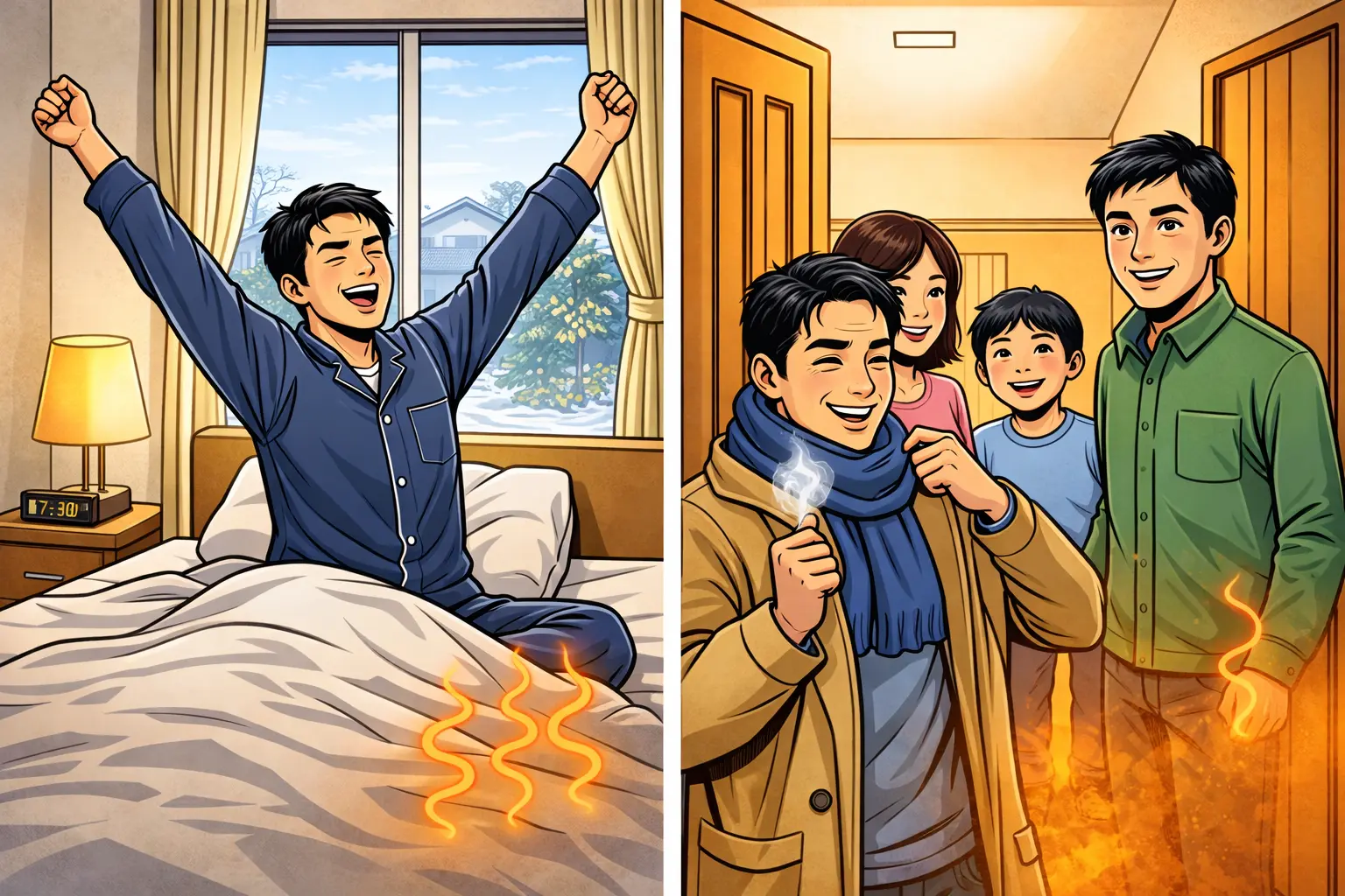 起床・帰宅時の「ひんやり感」の緩和