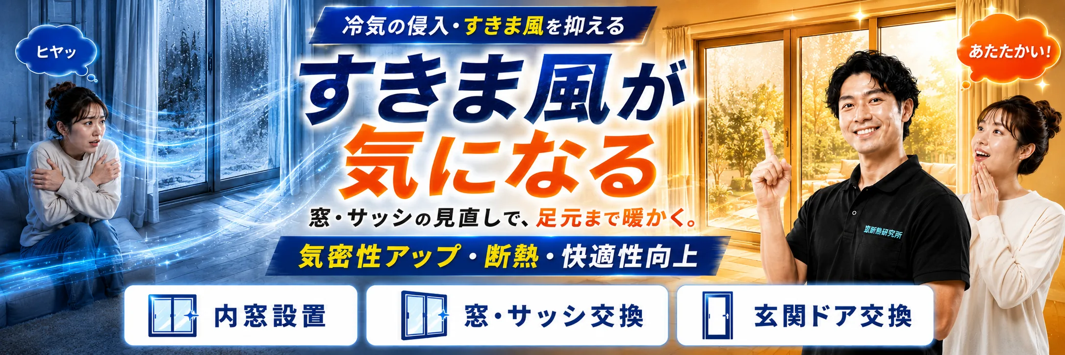 すきま風が気になるお悩み解決メインイメージ