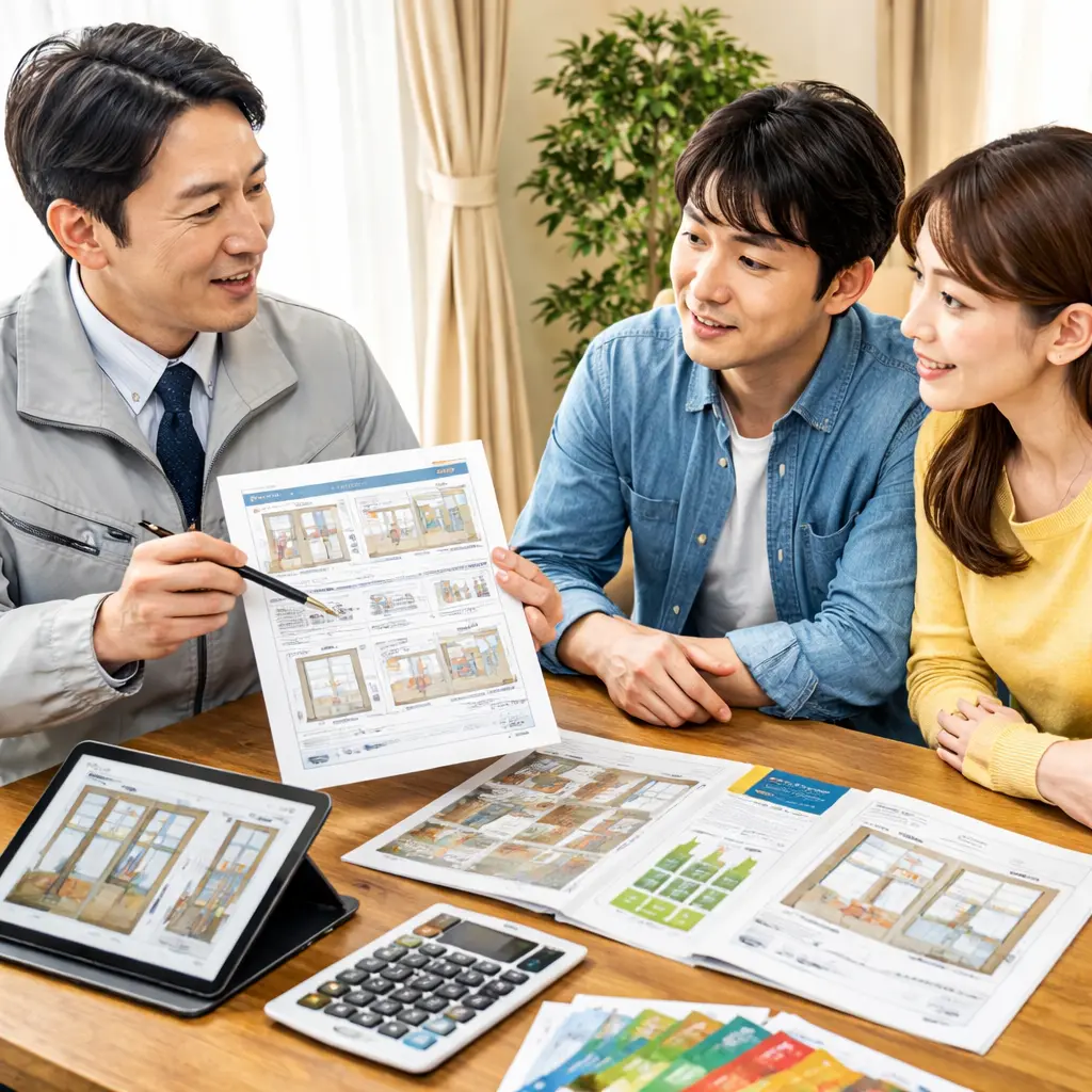 窓リフォームの補助金活用について相談する様子