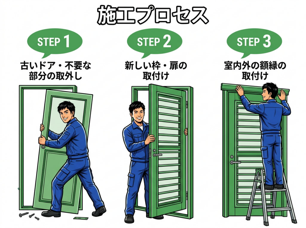 勝手口の施工プロセス