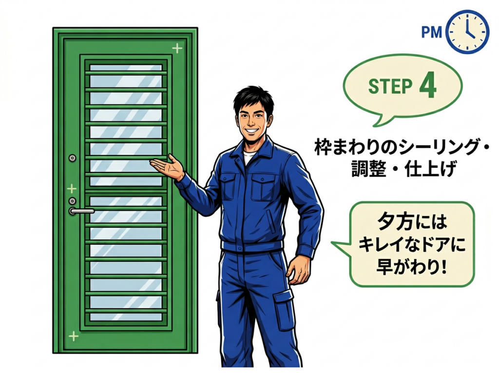勝手口の施工プロセス