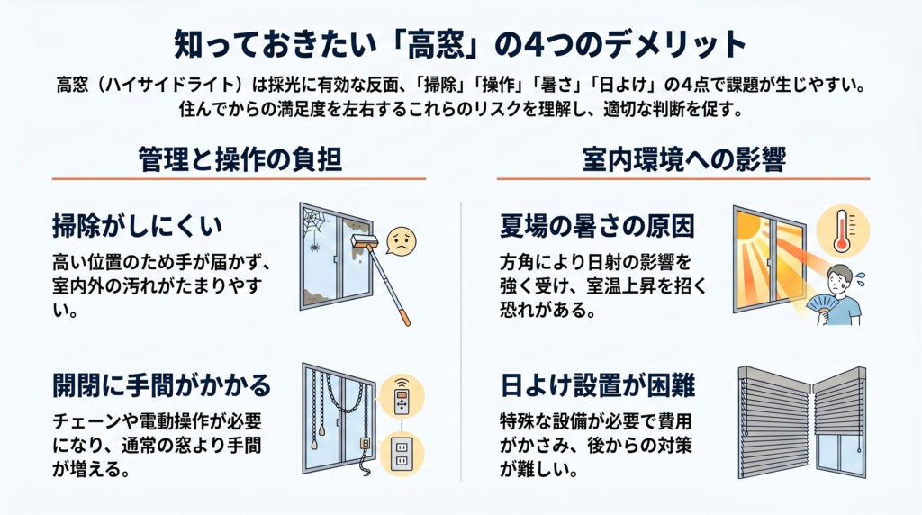 高窓のデメリット