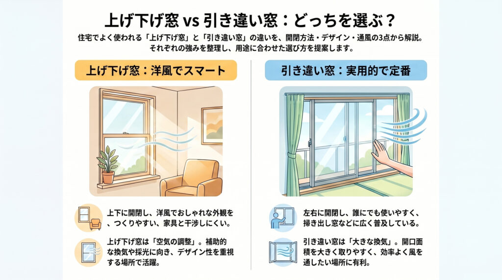 上げ下げ窓VS引き違い窓：どっちを選ぶ？