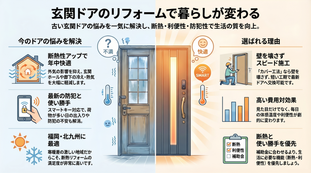 玄関ドアのリフォームで暮らしが変わる