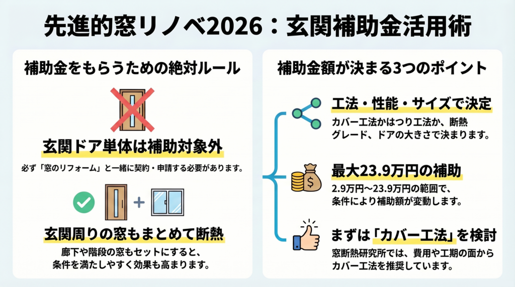 先進的窓リノベ2026:玄関補助金活用術