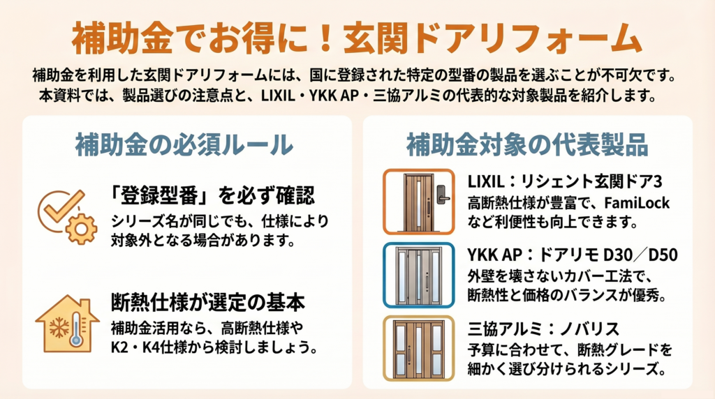 補助金でお得に!玄関ドアリフォーム