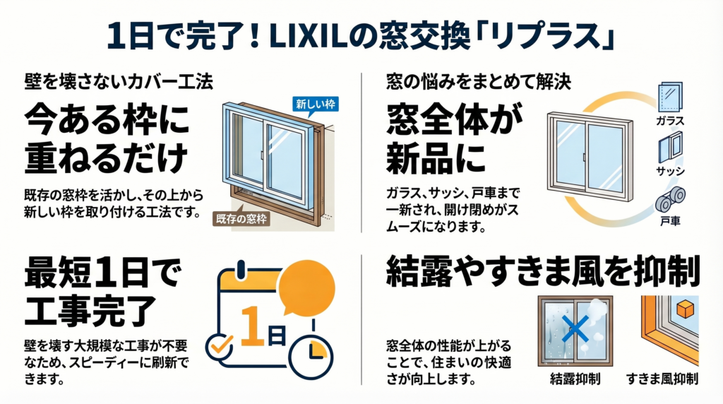 1日で完了!LIXILの窓交換「リプラス」