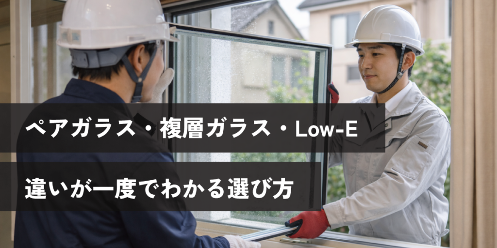 ペアガラス・複層ガラス・Low-E、違いが一度でわかる選び方