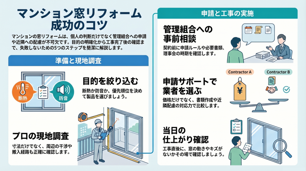 マンション窓リフォーム成功のコツ
