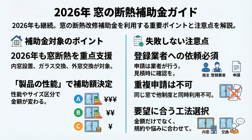2026年 窓の断熱補助金ガイド