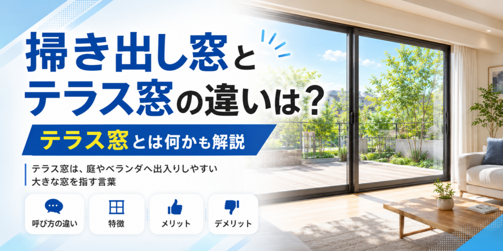 掃き出し窓とテラス窓の違いは？テラス窓とは何かも解説