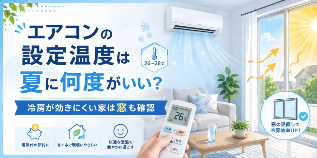 エアコンの設定温度は夏に何度がいい？冷房が効きにくい家は窓も確認