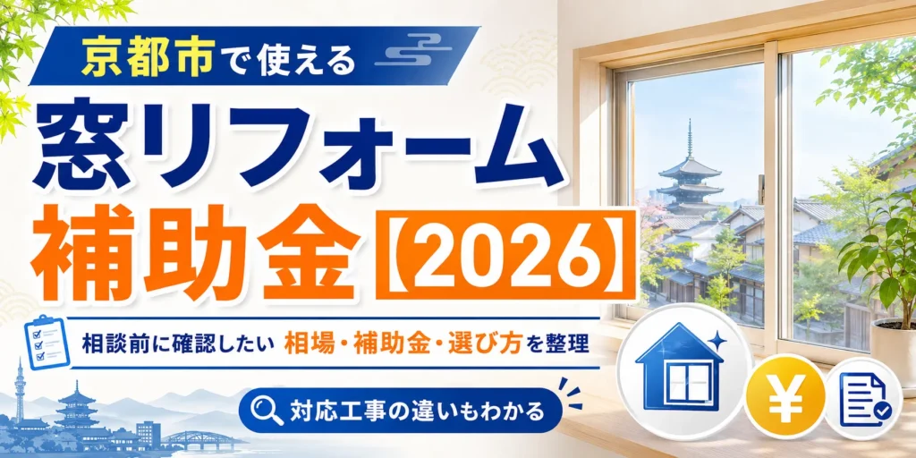 京都市で使える窓リフォーム補助金【2026】
