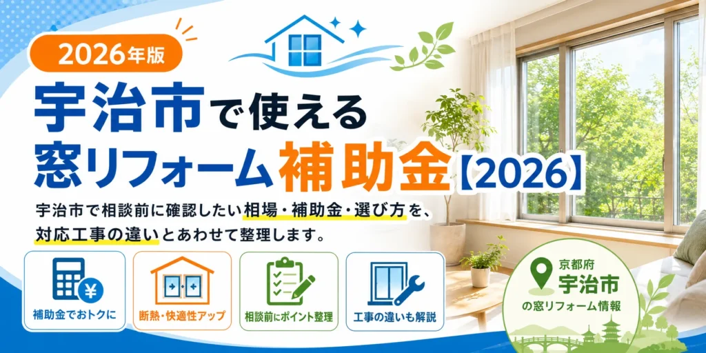宇治市で使える窓リフォーム補助金【2026】