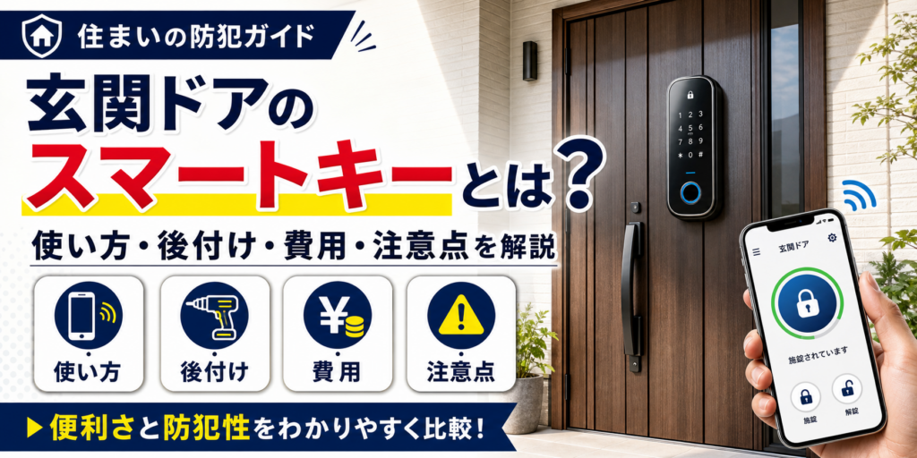 玄関ドアのスマートキーとは？使い方・後付け・費用・注意点を解説