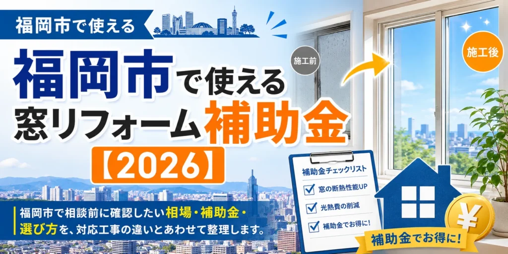 福岡市で使える窓リフォーム補助金【2026】