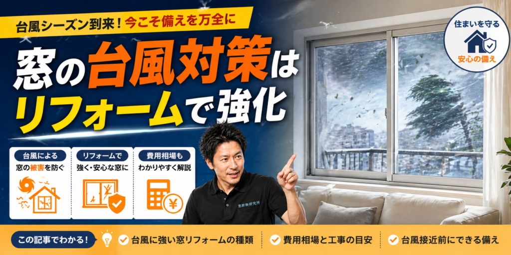 窓の台風対策はリフォームで強化|費用相場と接近前の備え