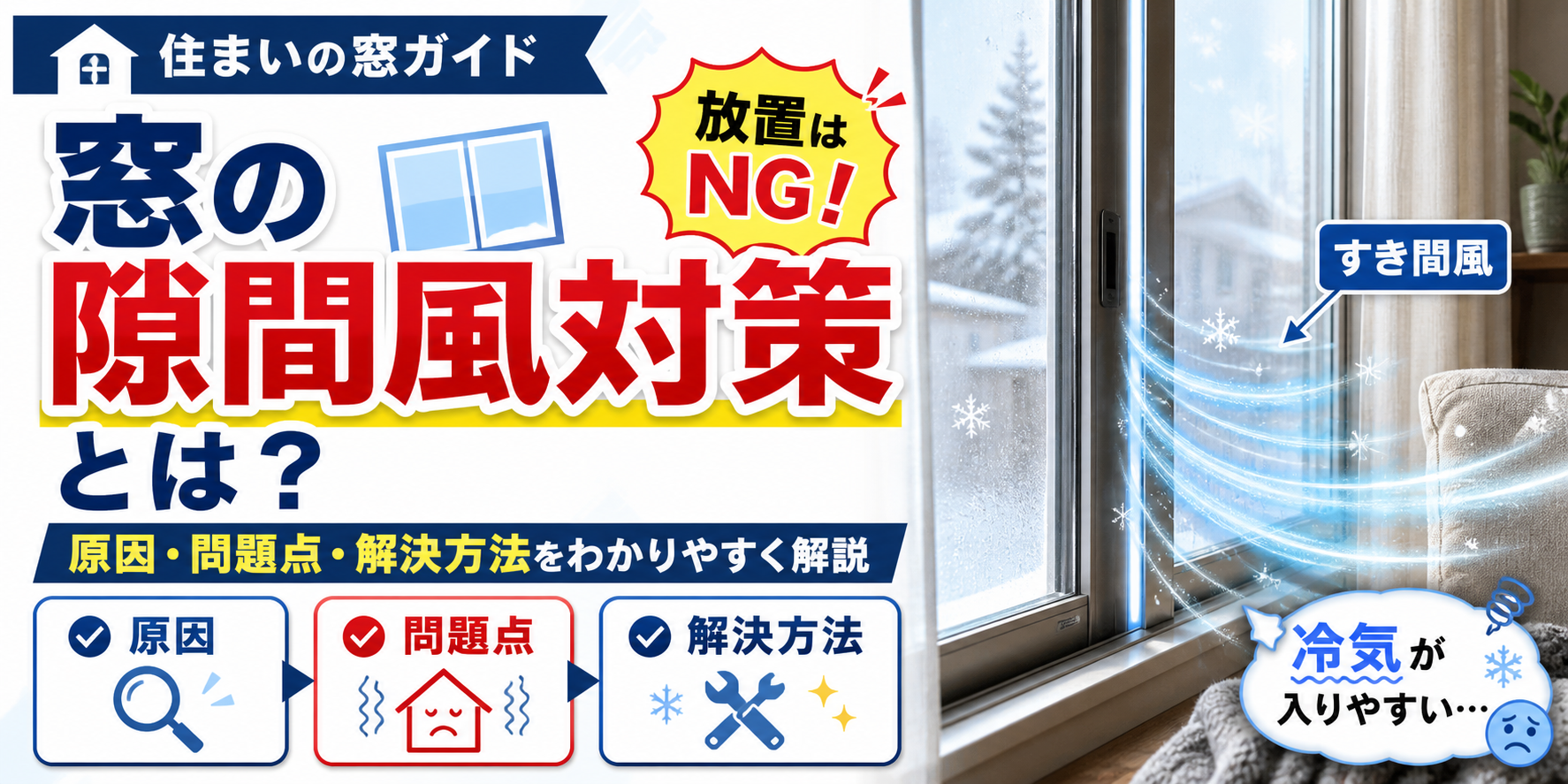 窓の隙間風対策｜原因・問題点・解決方法をわかりやすく解説
