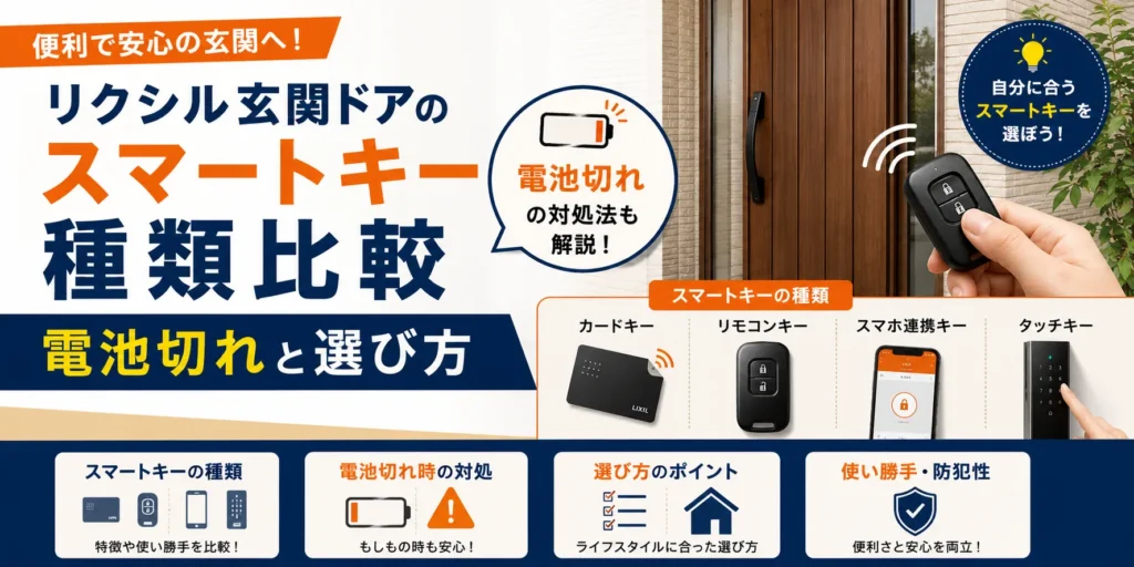 リクシル玄関ドアのスマートキー種類比較｜電池切れと選び方