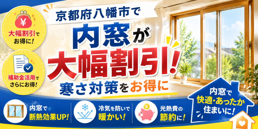 京都府八幡市で内窓取付が大幅割引｜寒さ対策をお得に