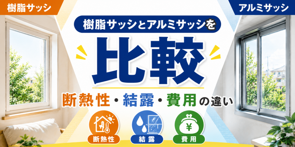 樹脂サッシとアルミサッシを比較｜断熱性・結露・費用の違い