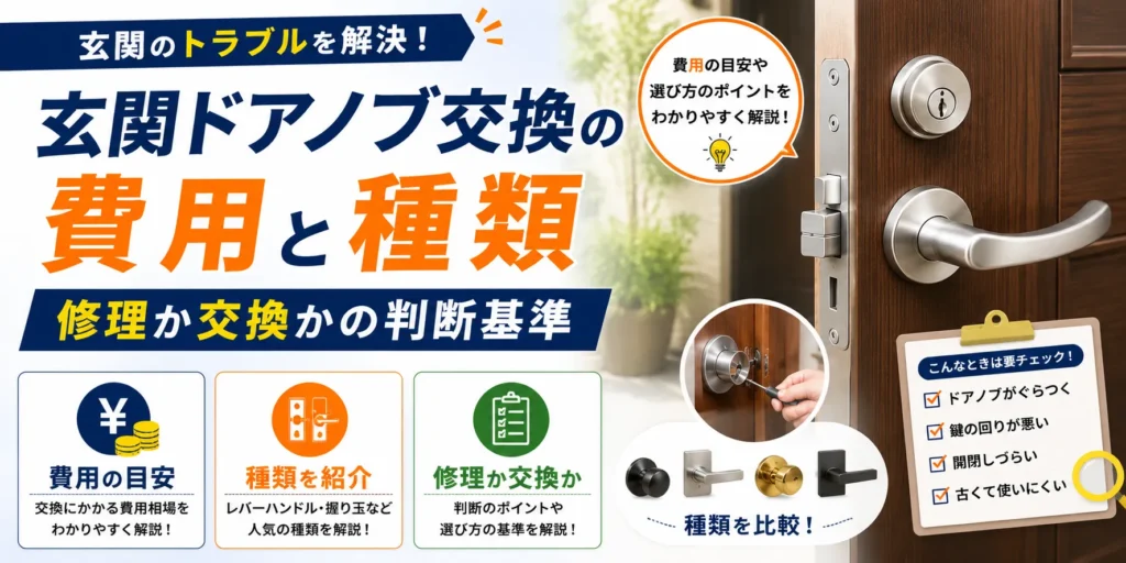 玄関ドアノブ交換の費用と種類｜修理か交換かの判断基準