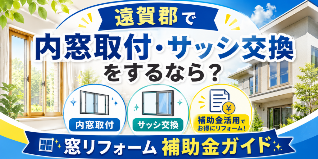 遠賀郡で内窓取付・サッシ交換をするなら？窓リフォーム補助金ガイド