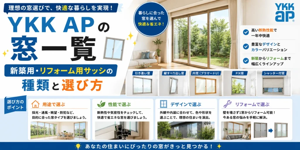 YKK APの窓一覧|新築用・リフォーム用サッシの種類と選び方