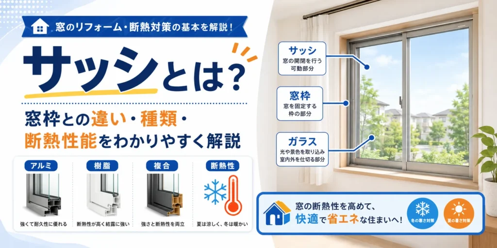 サッシとは？窓枠との違い・種類・断熱性能をわかりやすく解説