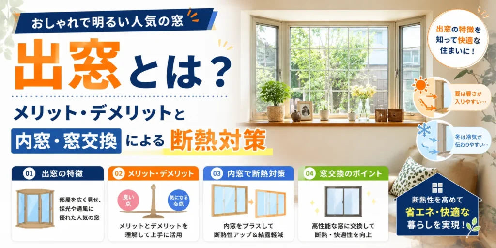 出窓とは？メリット・デメリットと内窓・窓交換による断熱対策