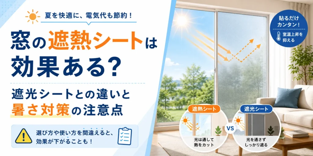 窓の遮熱シートは効果ある？遮光シートとの違いと暑さ対策の注意点