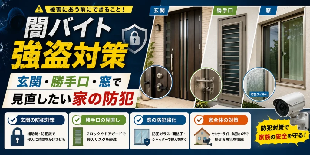闇バイト強盗対策｜玄関・勝手口・窓で見直したい家の防犯