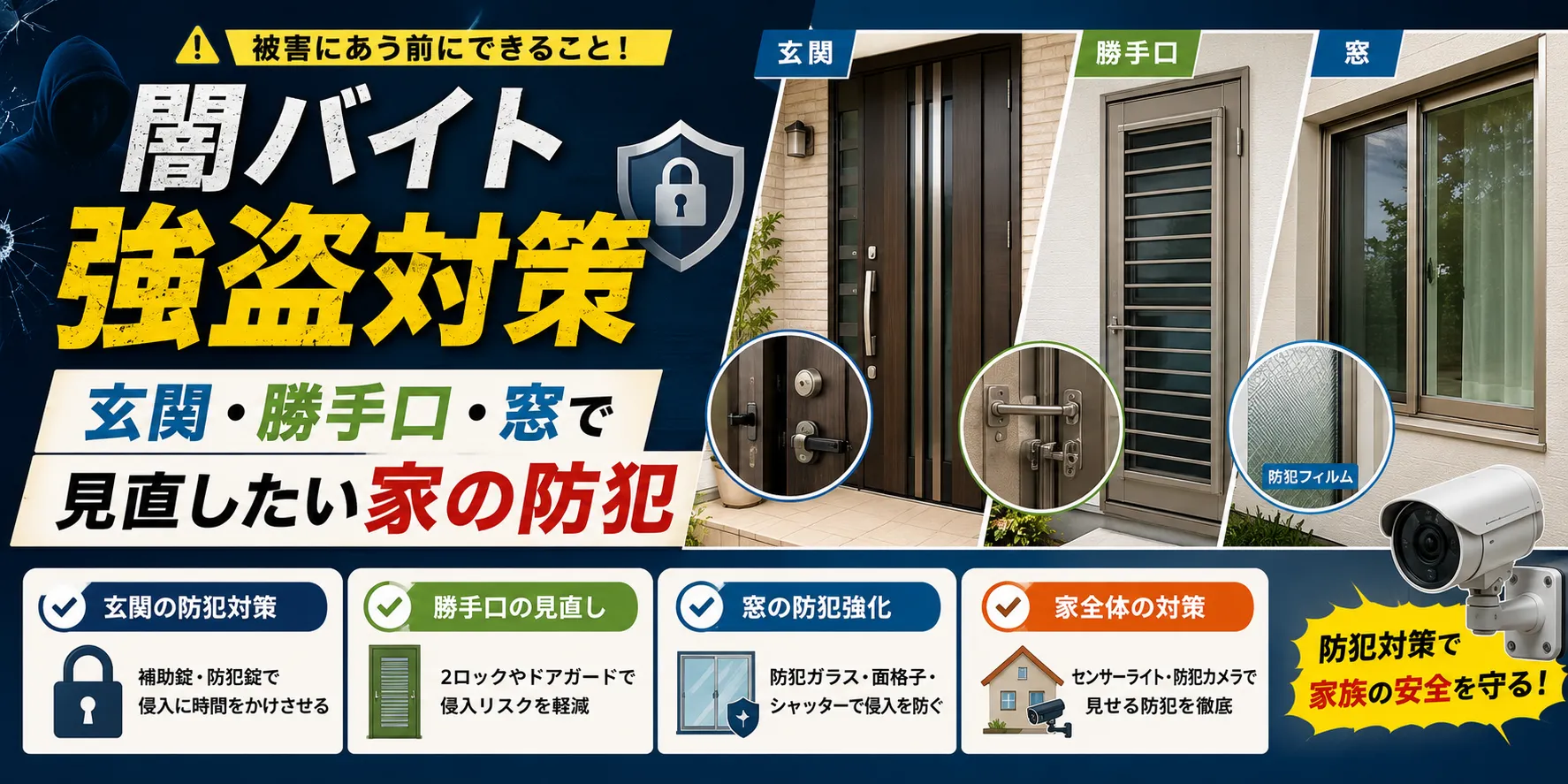 闇バイト強盗対策｜玄関・勝手口・窓で見直したい家の防犯