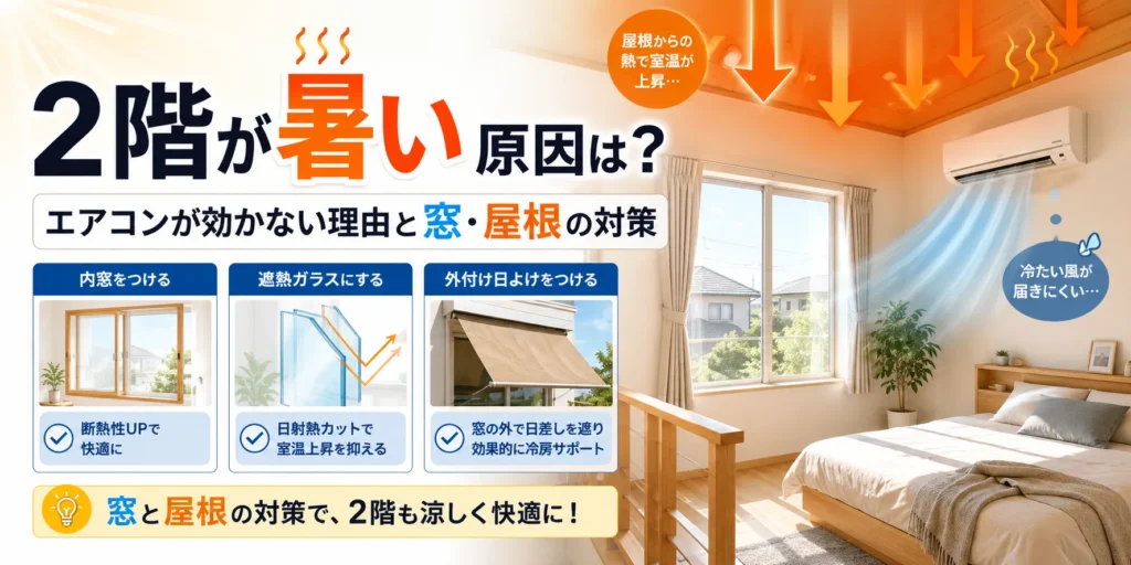 2階が暑い原因は?エアコンが効かない理由と窓・屋根の対策