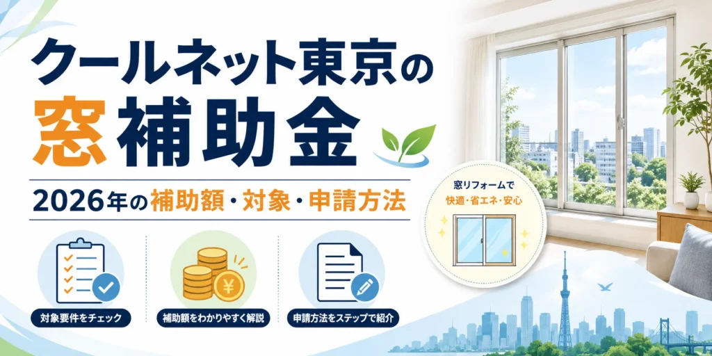 クールネット東京の窓補助金|2026年の補助額・対象・申請方法