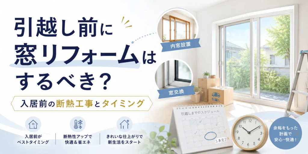 引越し前に窓リフォームはするべき?入居前の断熱工事とタイミング