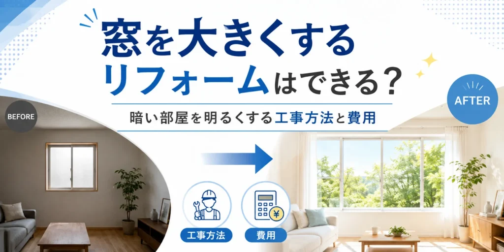 窓を大きくするリフォームはできる?暗い部屋を明るくする方法と費用