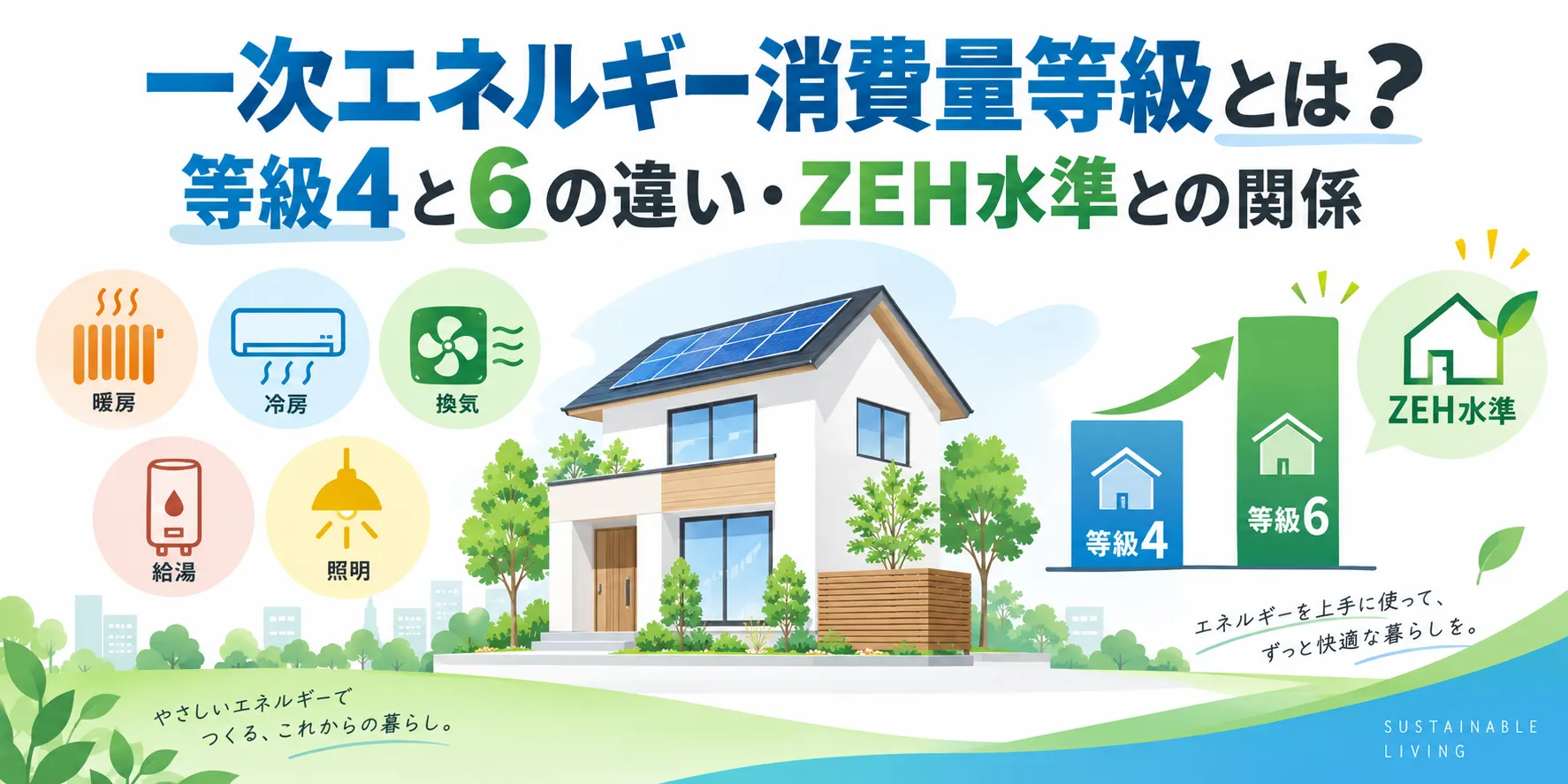 一次エネルギー消費量等級とは？等級4と6の違い・ZEH水準との関係