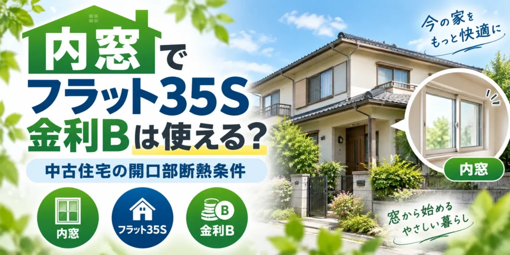 内窓でフラット35S金利Bは使える？中古住宅の開口部断熱条件